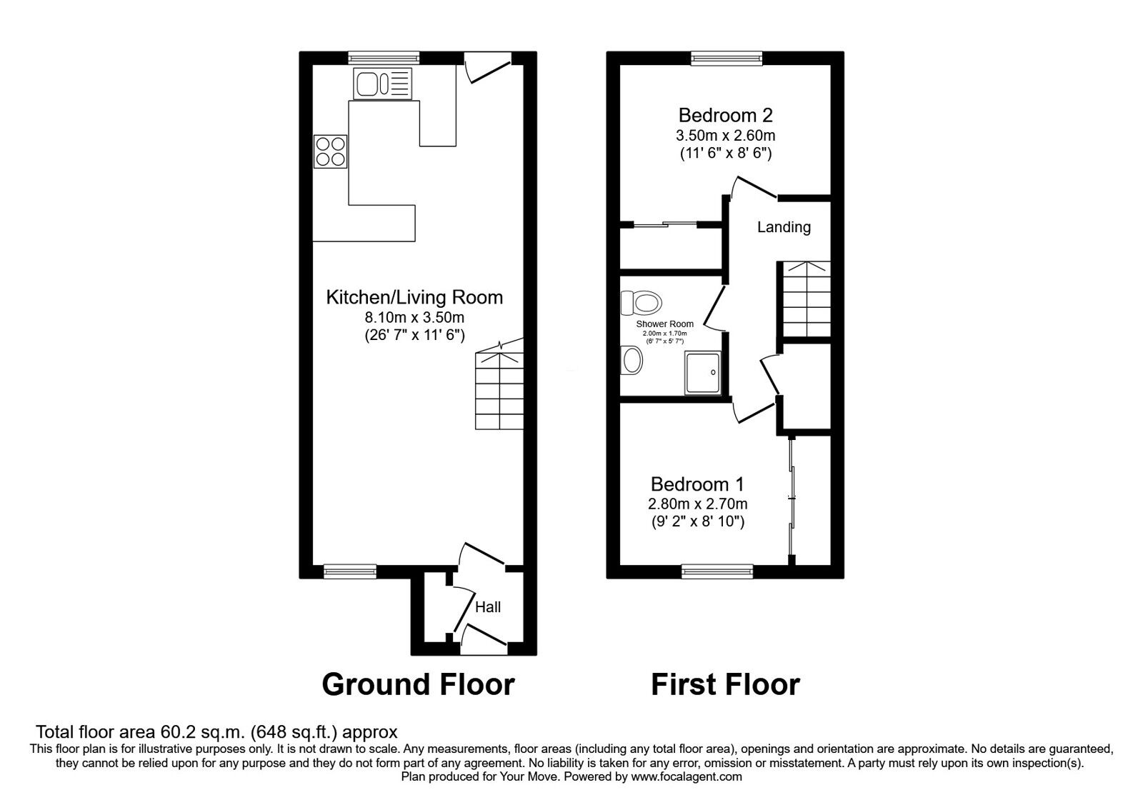 Floorplan of 2 bedroom End Terrace House for sale, Glen Beasdale Court, Dunfermline, KY11