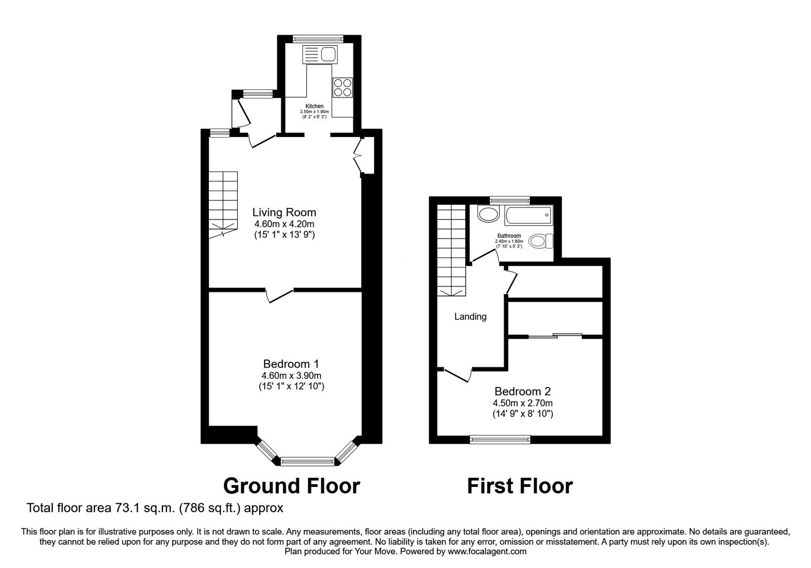 Floorplan of 2 bedroom  Flat for sale, Townhill Road, Dunfermline, Fife, KY12
