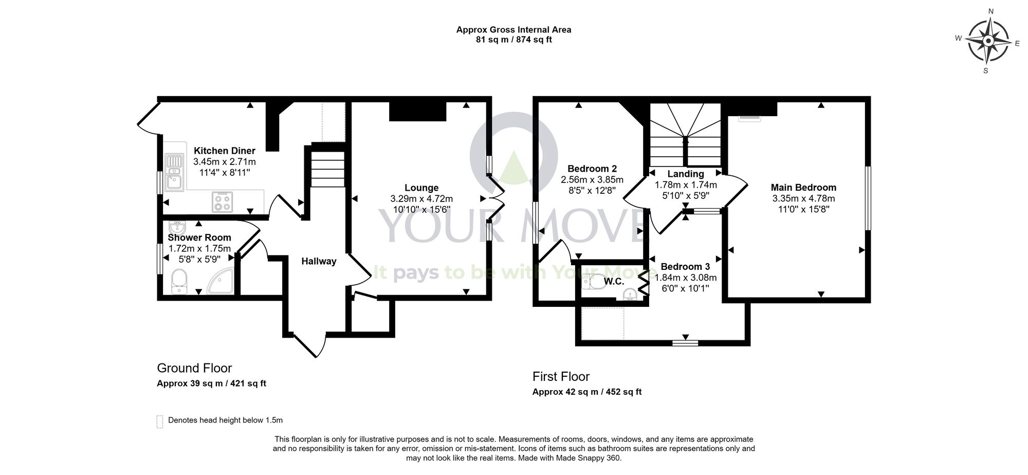 Floorplan of 3 bedroom End Terrace House for sale, Fairykirk Road, Rosyth, Fife, KY11