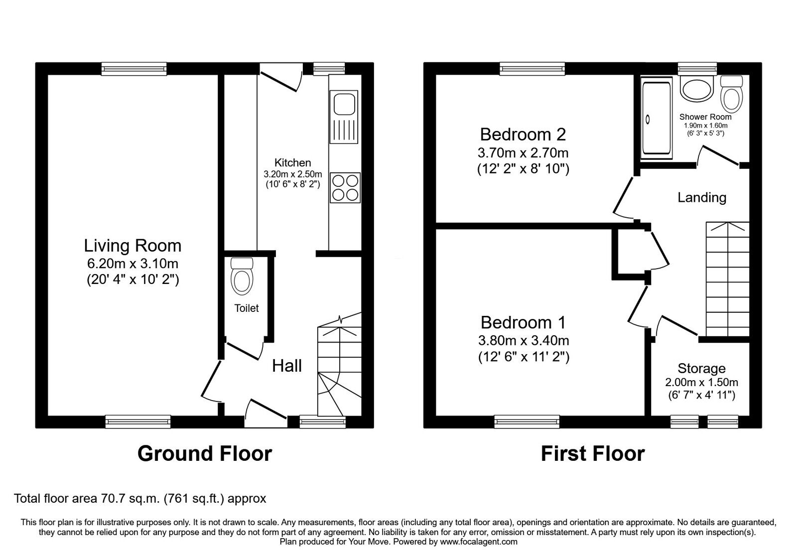 Floorplan of 2 bedroom Semi Detached House for sale, Wardlaw Crescent, Oakley, Fife, KY12