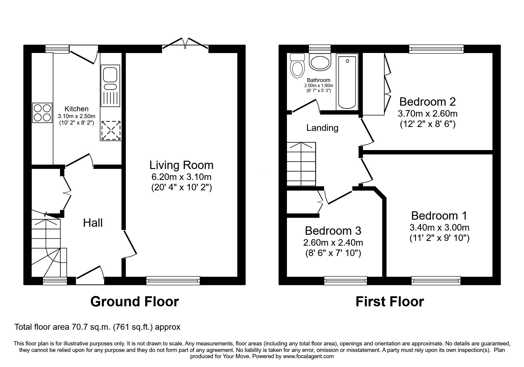 Floorplan of 3 bedroom End Terrace House for sale, Cuil Grove, Dunfermline, Fife, KY12