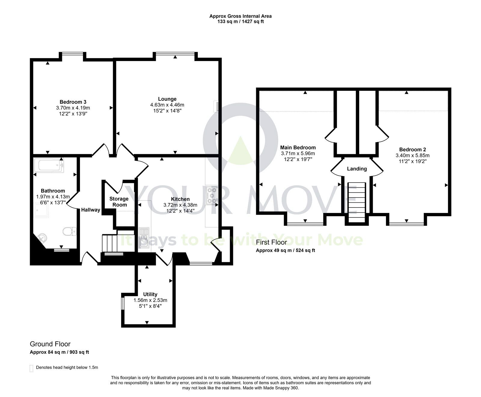 Floorplan of 3 bedroom  Flat for sale, Appin Crescent, Dunfermline, KY12