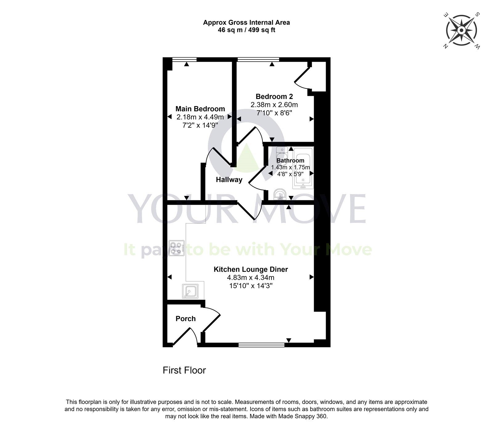 Floorplan of 2 bedroom Flat for sale, Townhill Road, Dunfermline, Fife, KY12