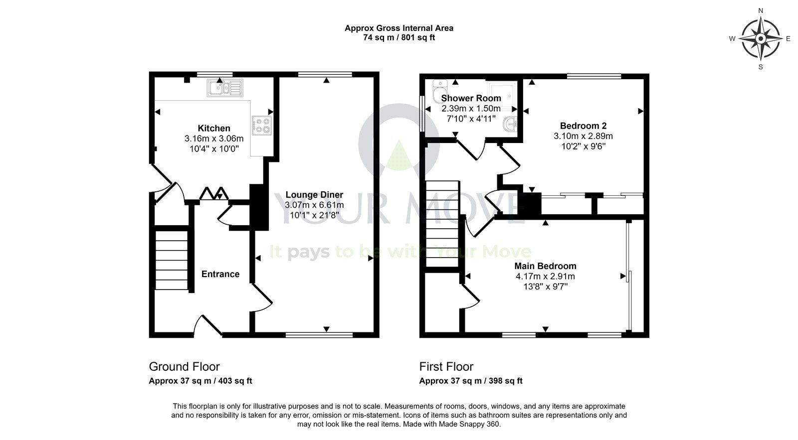 Floorplan of 2 bedroom End Terrace House for sale, Whitelaw Crescent, Dunfermline, Fife, KY11