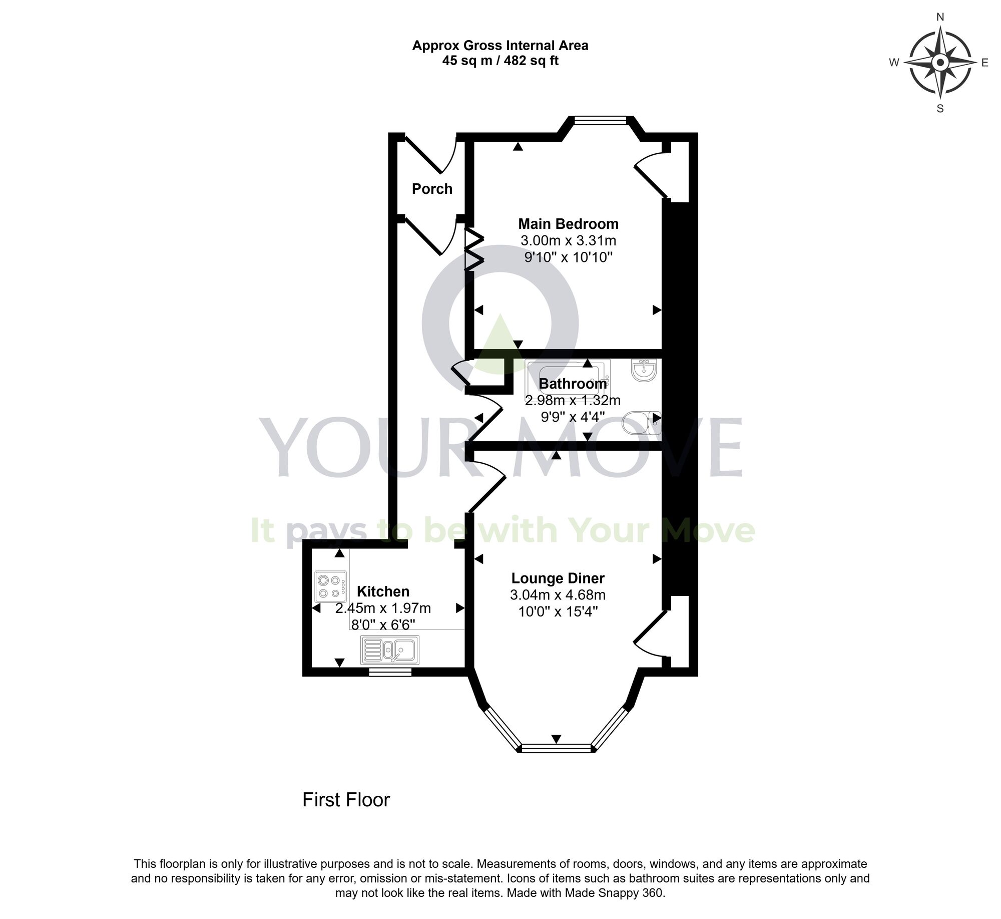 Floorplan of 1 bedroom Flat for sale, Dewar Street, Dunfermline, Fife, KY12