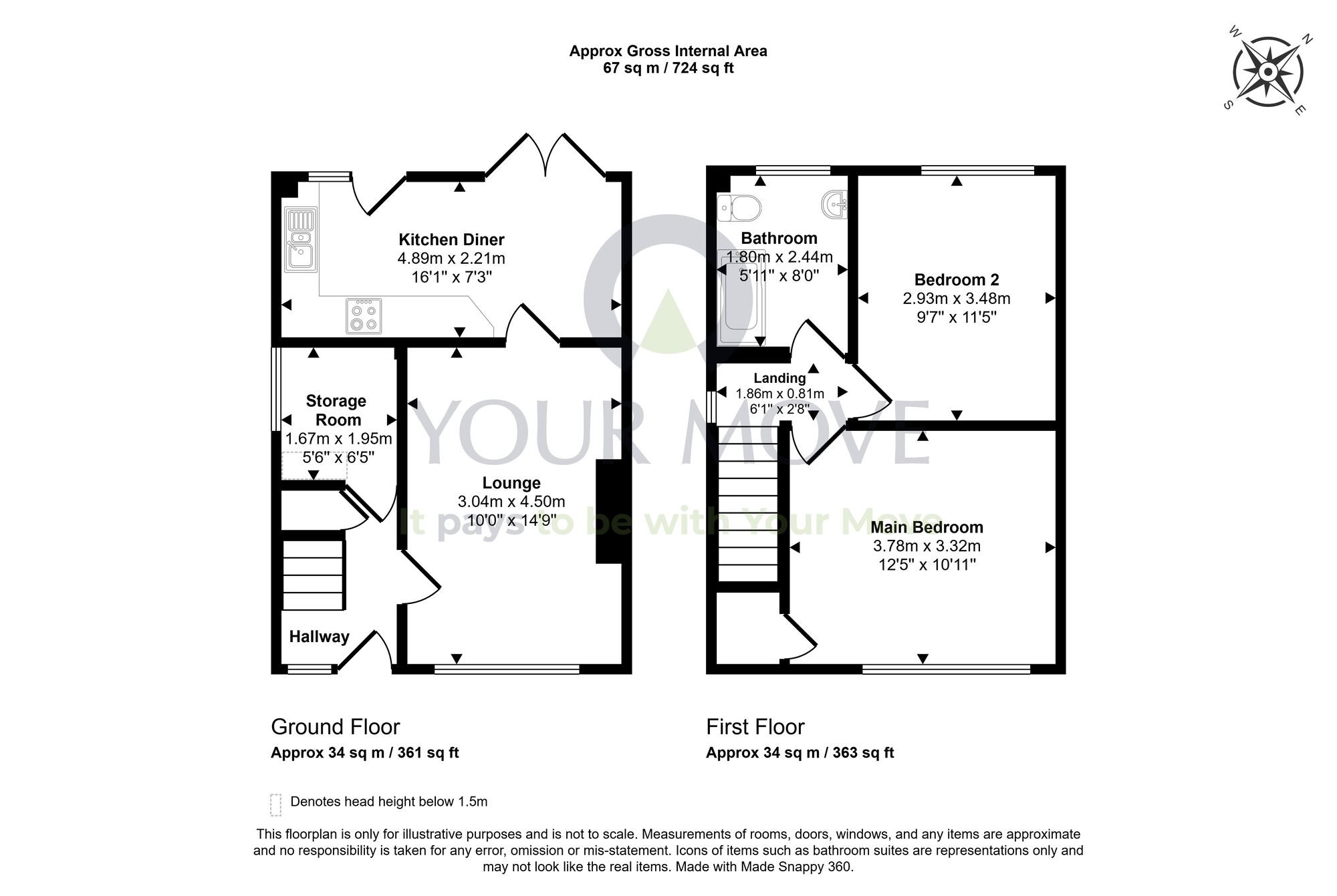 Floorplan of 2 bedroom Semi Detached House for sale, Birch Grove, Dunfermline, Fife, KY11