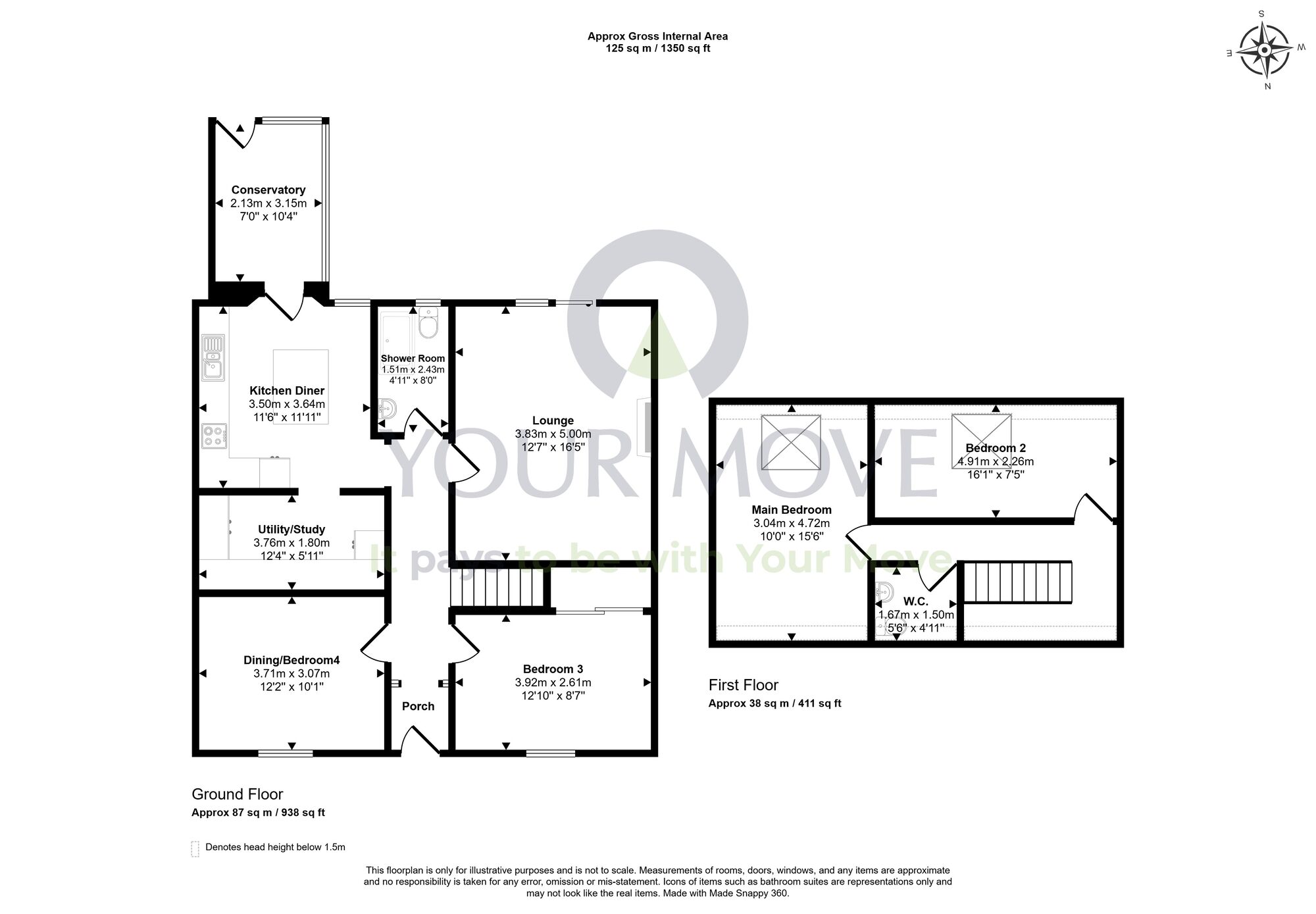Floorplan of 3 bedroom Semi Detached House for sale, Chamberfield Road, Dunfermline, Fife, KY12