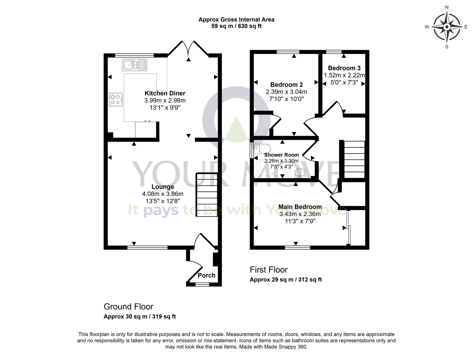 Floorplan of 3 bedroom Semi Detached House for sale, Birrell Drive, Dunfermline, Fife, KY11