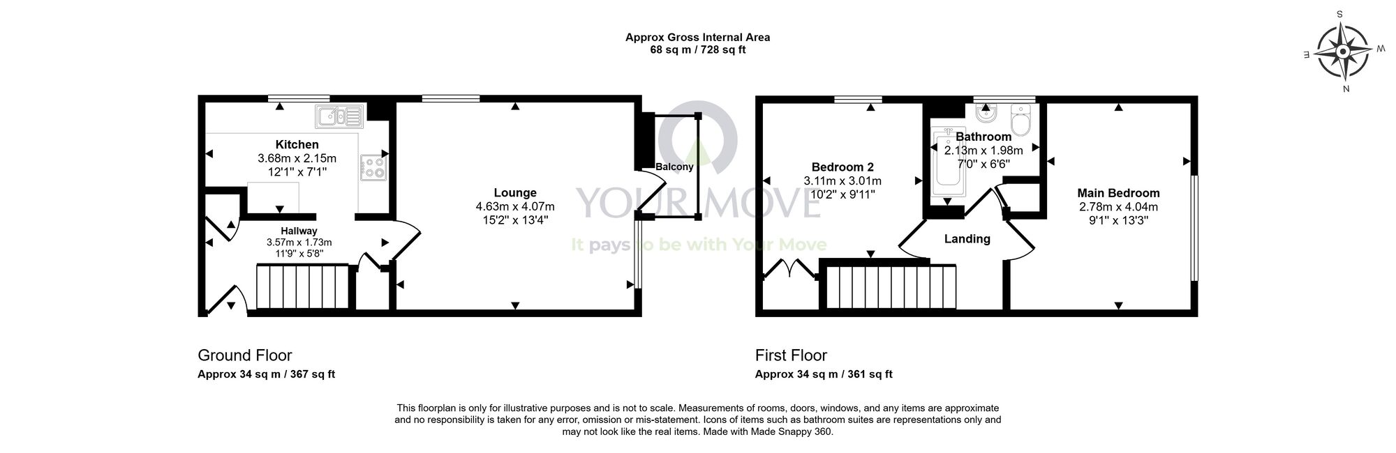 Floorplan of 2 bedroom Flat for sale, Urquhart Crescent, Dunfermline, Fife, KY12