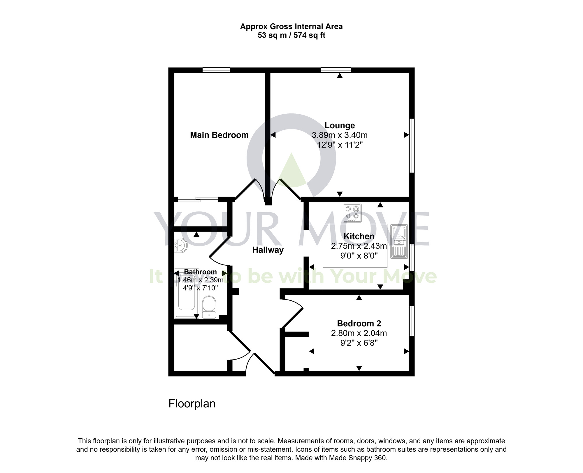 Floorplan of 2 bedroom Flat for sale, Skibo Court, Dunfermline, Fife, KY12