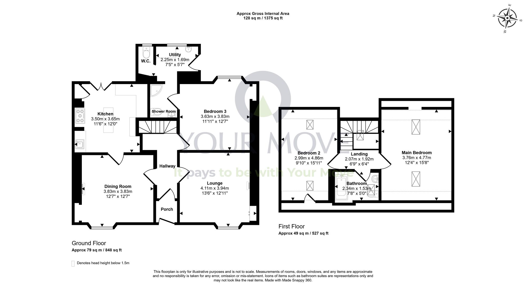 Floorplan of 3 bedroom Semi Detached House for sale, Holyrood Place, Dunfermline, Fife, KY12
