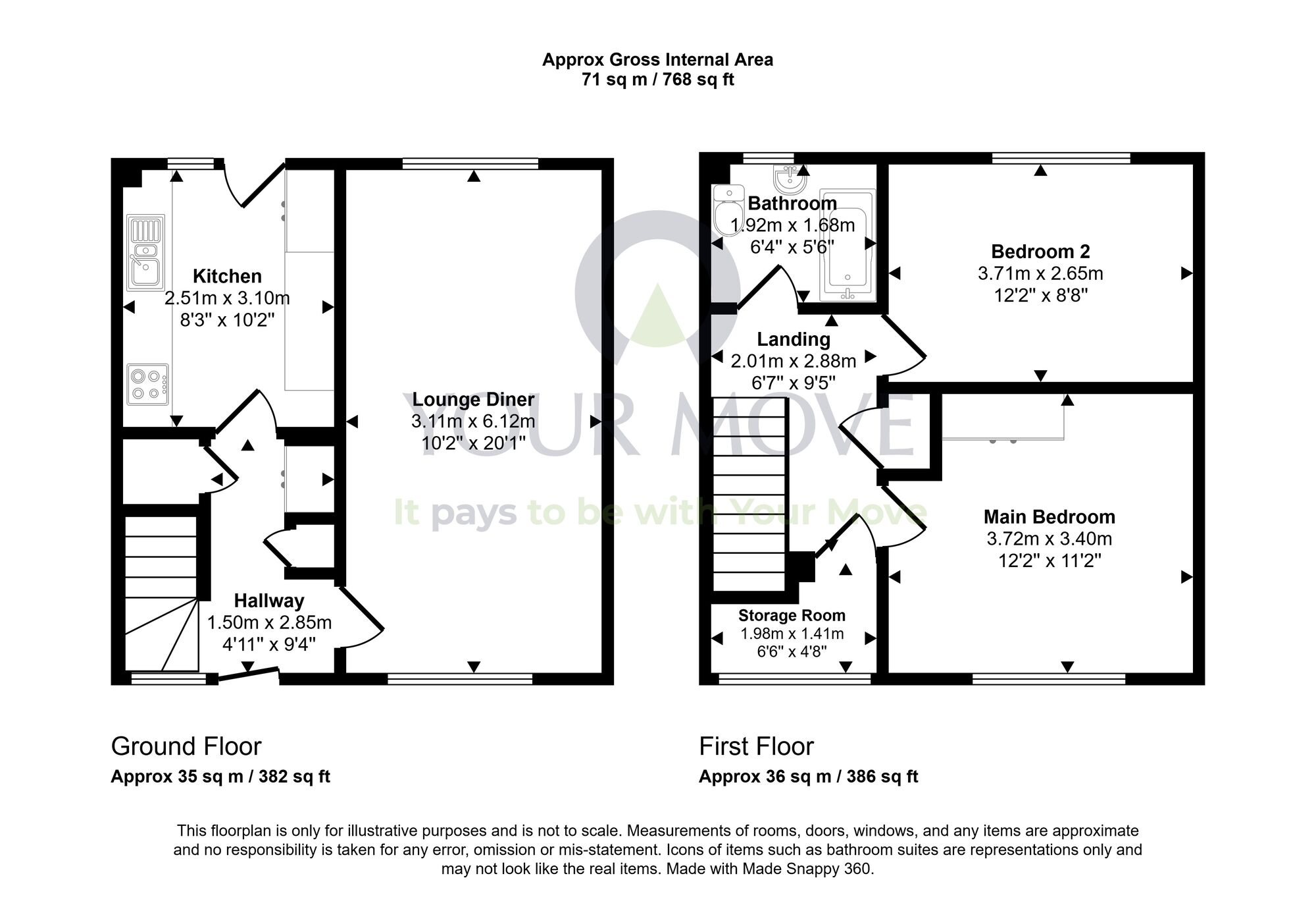 Floorplan of 2 bedroom Semi Detached House for sale, Wardlaw Crescent, Oakley, Fife, KY12