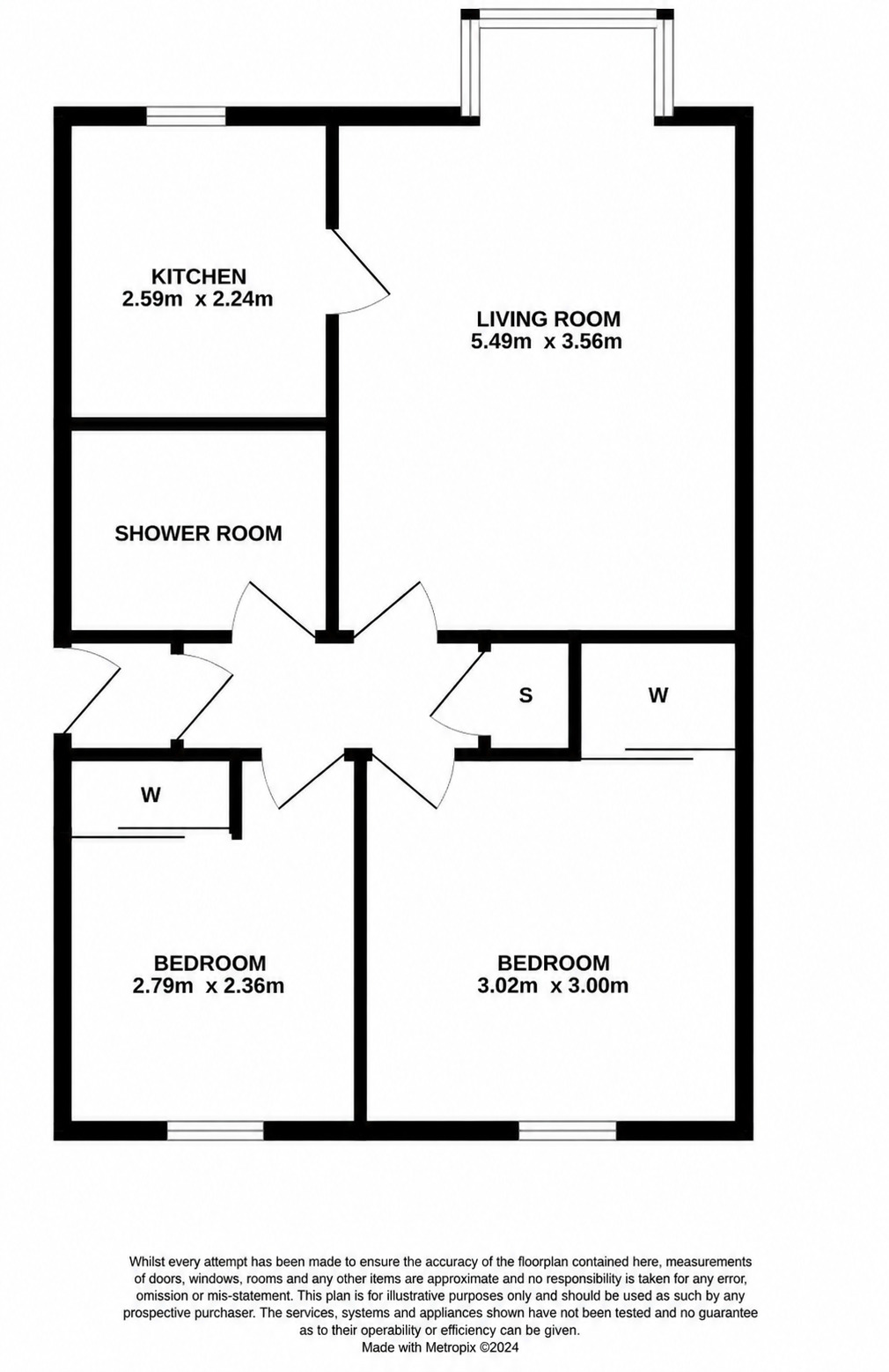 Floorplan of 2 bedroom Flat to rent, Lochgelly Road, Cowdenbeath, Fife, KY4