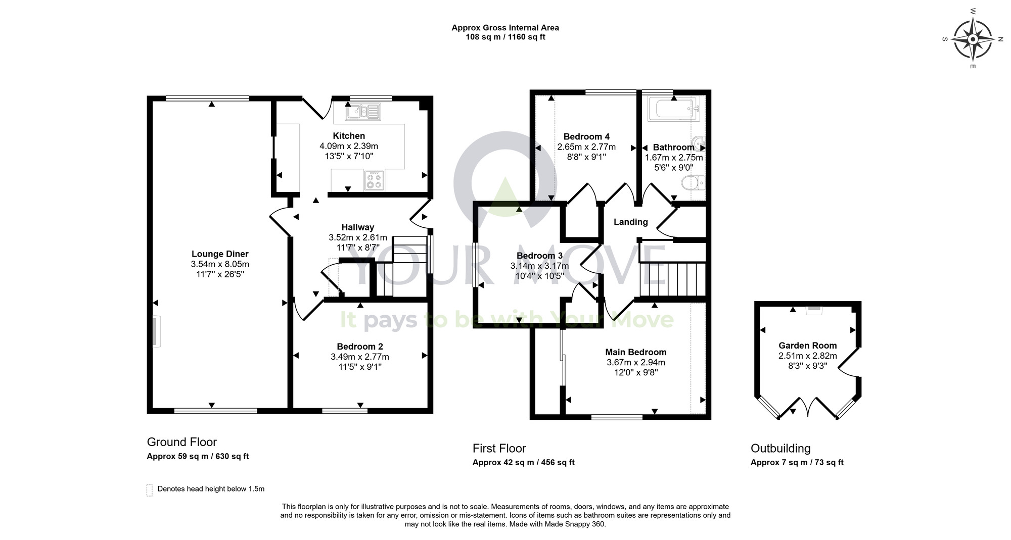 Floorplan of 4 bedroom Detached House for sale, Upper Kinneddar, Saline, Fife, KY12
