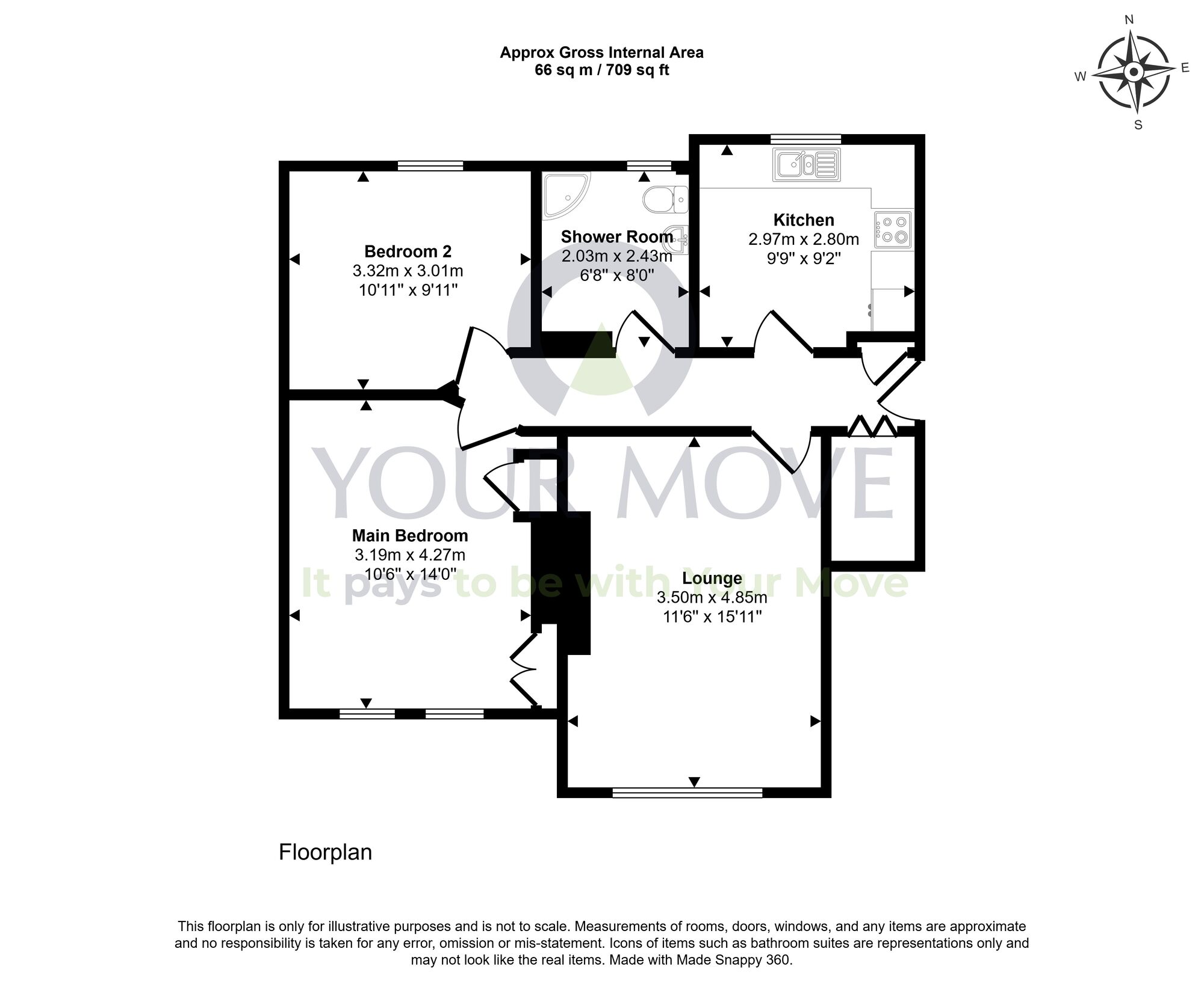 Floorplan of 2 bedroom Flat for sale, David Street, Dunfermline, Fife, KY12