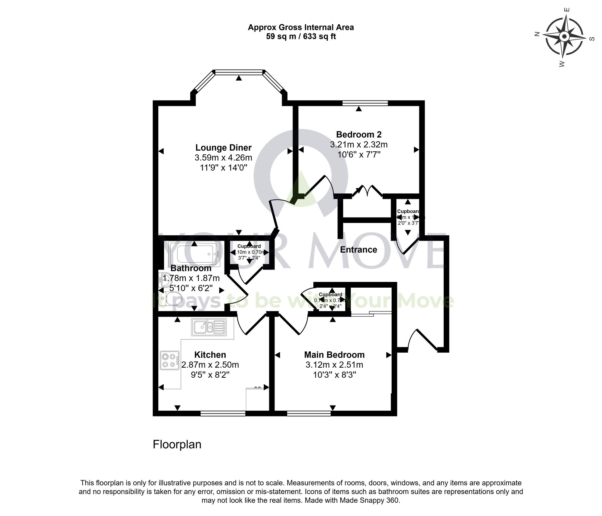 Floorplan of 2 bedroom Flat for sale, Osprey Crescent, Dunfermline, Fife, KY11