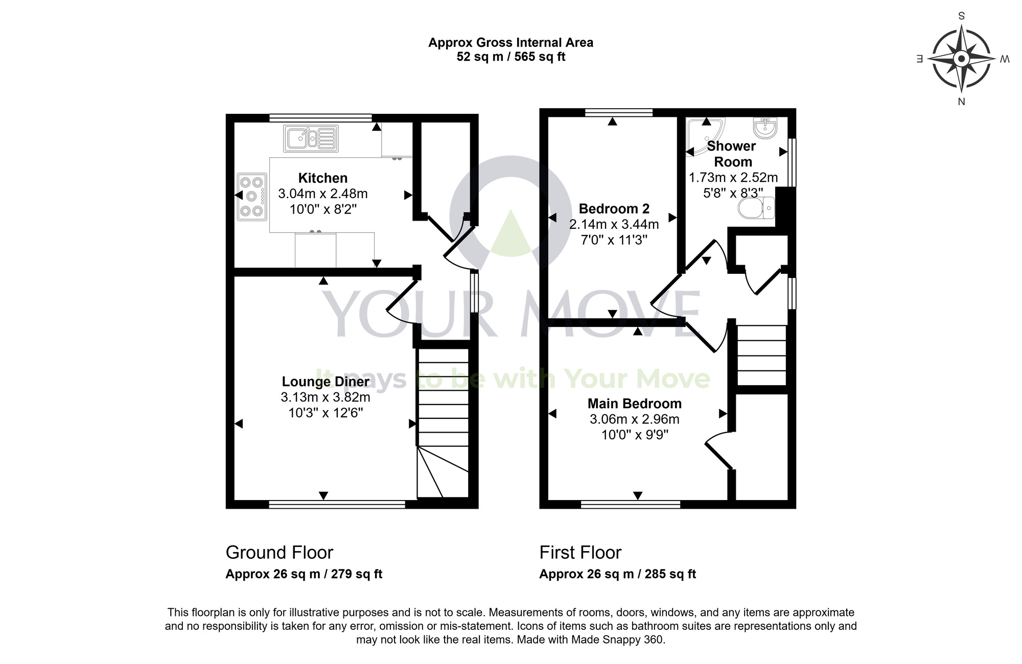 Floorplan of 2 bedroom Semi Detached House for sale, Watson Place, Dunfermline, Fife, KY12