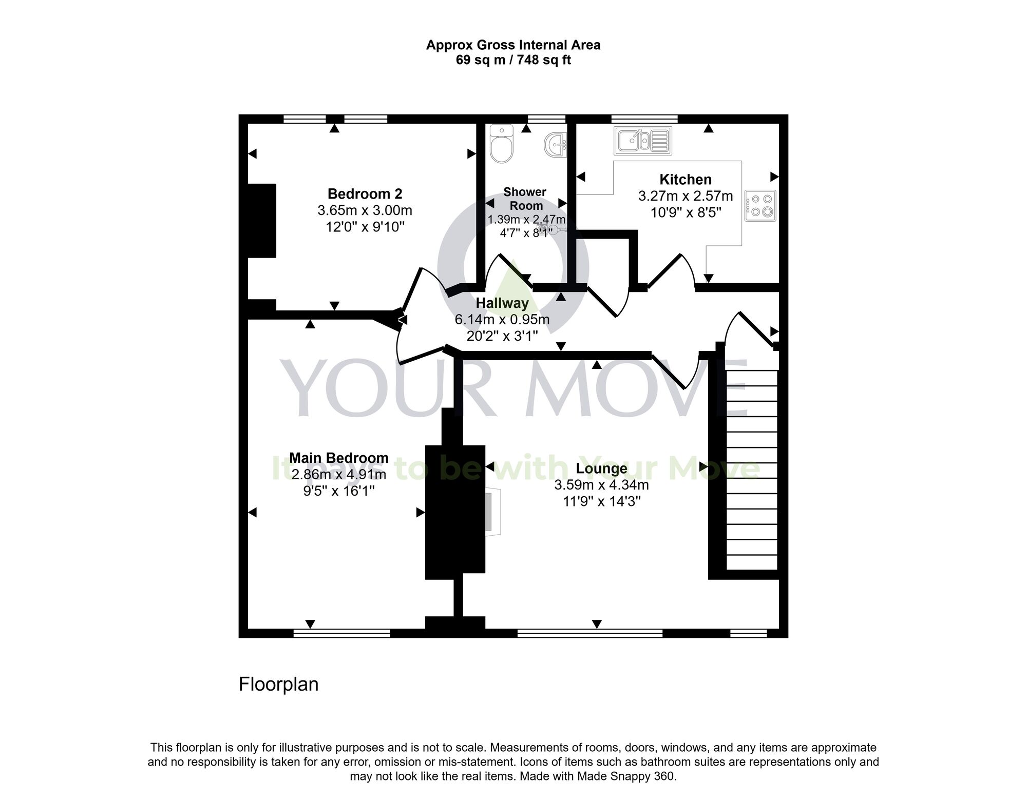 Floorplan of 2 bedroom Flat for sale, Robertson Road, Dunfermline, Fife, KY12