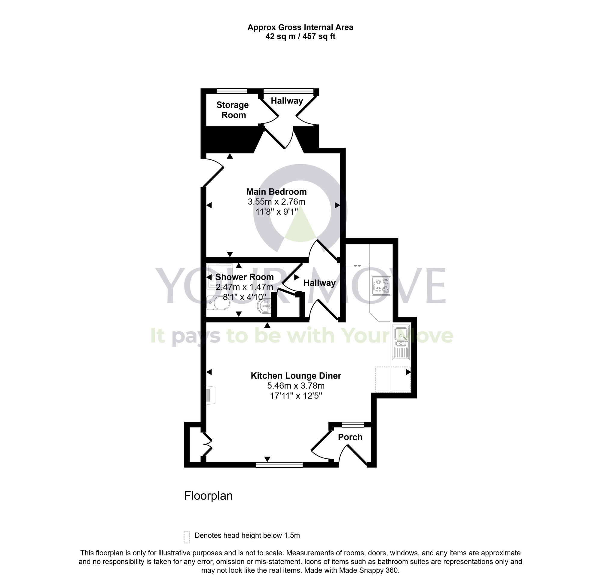 Floorplan of 1 bedroom Flat for sale, Maitland Street, Dunfermline, Fife, KY12