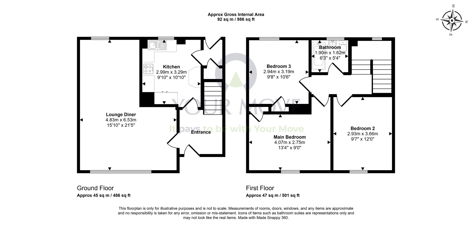 Floorplan of 3 bedroom End Terrace House for sale, Ben Lomond View, Oakley, Fife, KY12