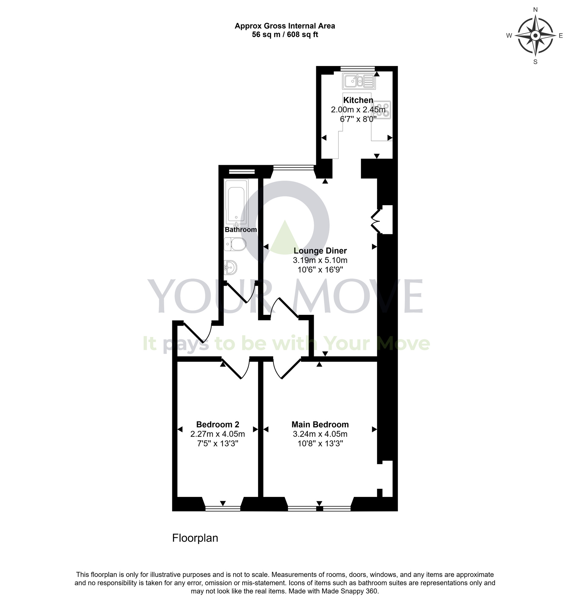 Floorplan of 2 bedroom Flat for sale, Campbell Street, Dunfermline, Fife, KY12