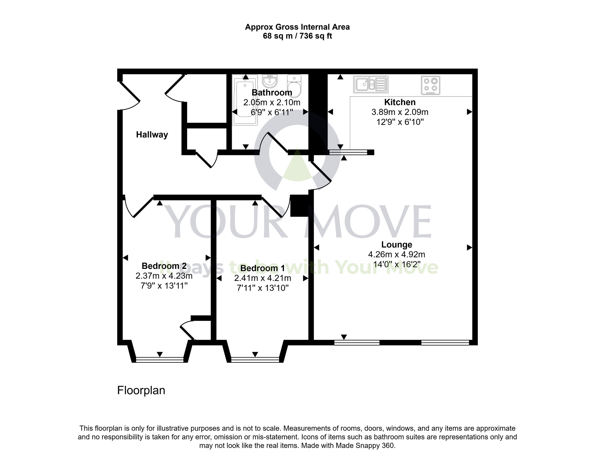 Floorplan of 2 bedroom Flat for sale, St. Leonards Street, Dunfermline, Fife, KY11