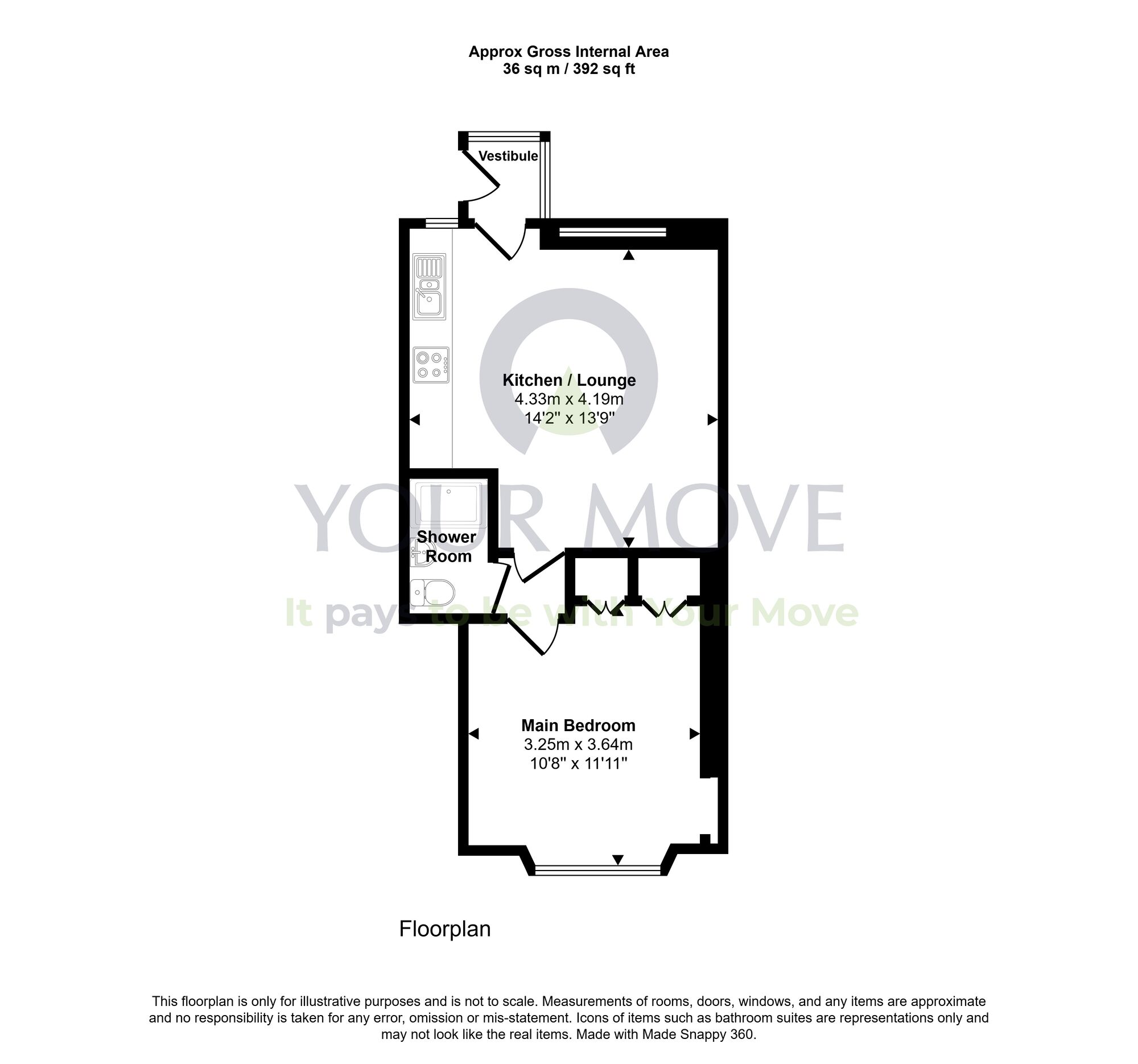Floorplan of 1 bedroom Flat to rent, Appin Crescent, Dunfermline, Fife, KY12
