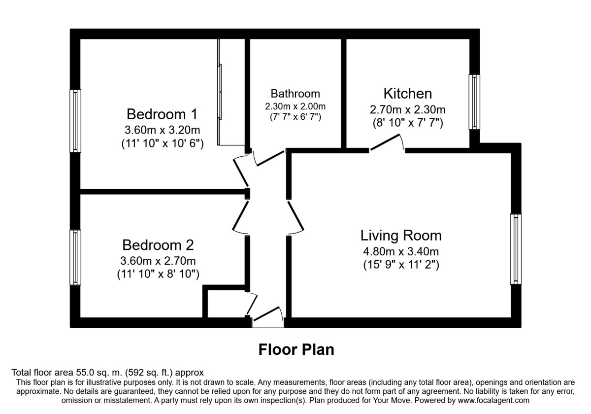 Floorplan of 2 bedroom Flat to rent, Marchfield Road, Dumfries, DG1