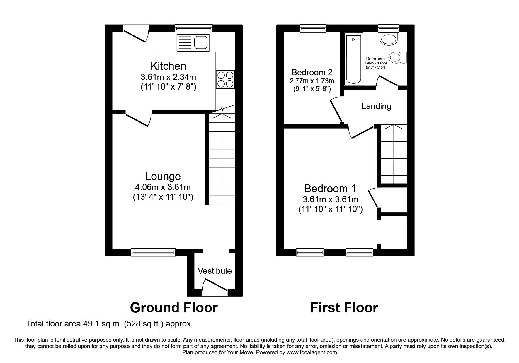 Floorplan of 2 bedroom Semi Detached House to rent, Heathhall, Dumfries, DG1