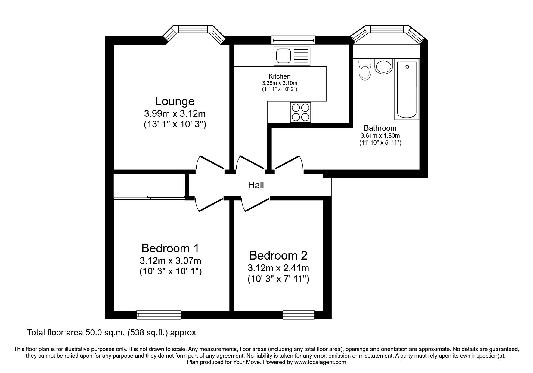 Floorplan of 2 bedroom  Flat to rent, Great King Street, Dumfries, DG1