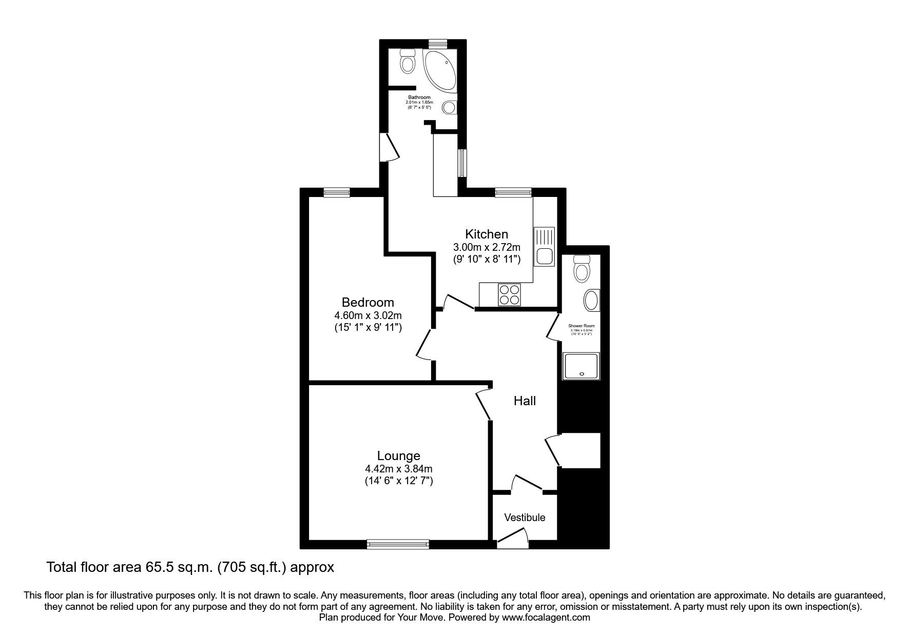 Floorplan of 1 bedroom Flat to rent, Catherine Street, Dumfries, DG1