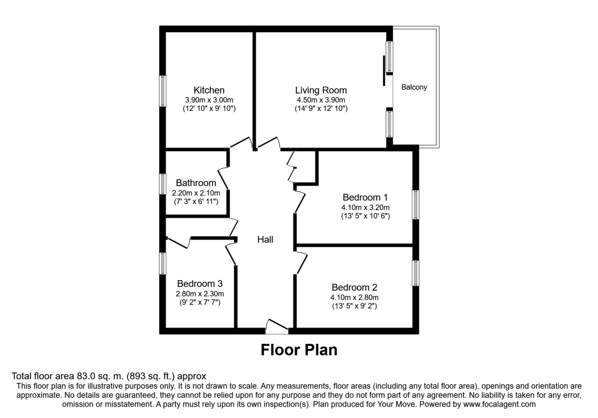 Floorplan of 3 bedroom Flat to rent, Church Street, Dumfries, DG2