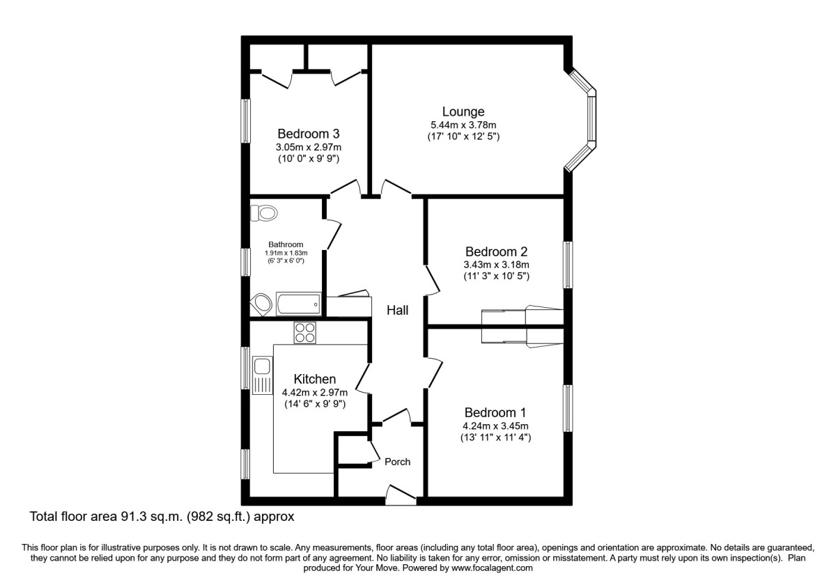 Floorplan of 3 bedroom  Flat to rent, Thorburn Crescent, Annan, Dumfriesshire, DG12