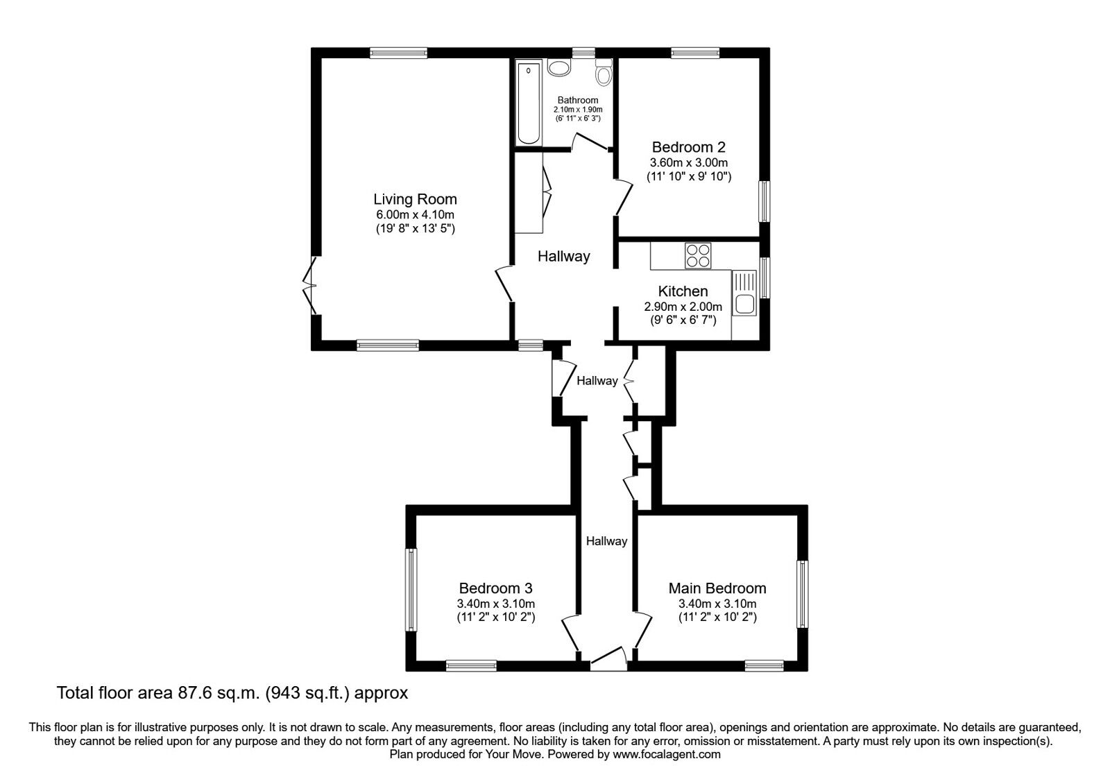 Floorplan of 3 bedroom Detached Bungalow for sale, Beattock, Moffat, Dumfries and Galloway, DG10