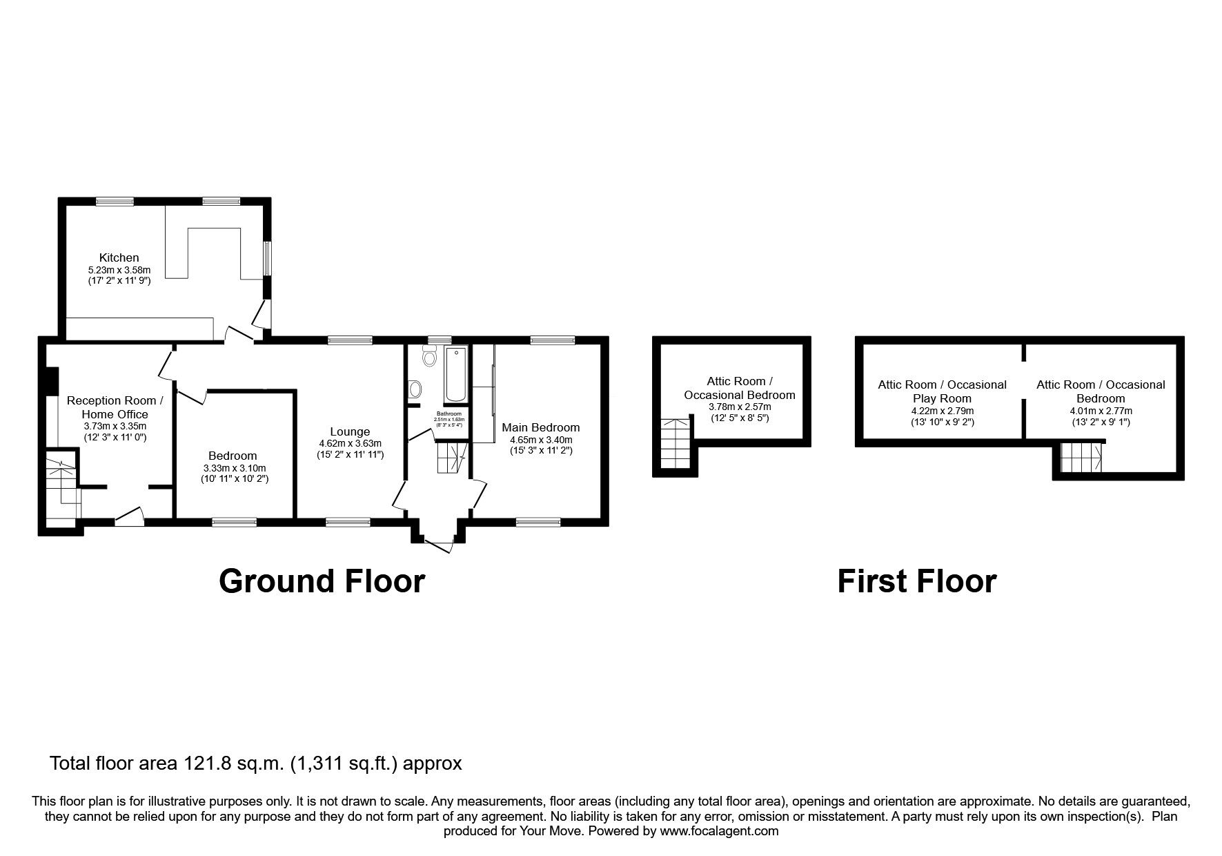 Floorplan of 2 bedroom Mid Terrace Bungalow for sale, Ayr Street, Moniaive, Dumfries and Galloway, DG3