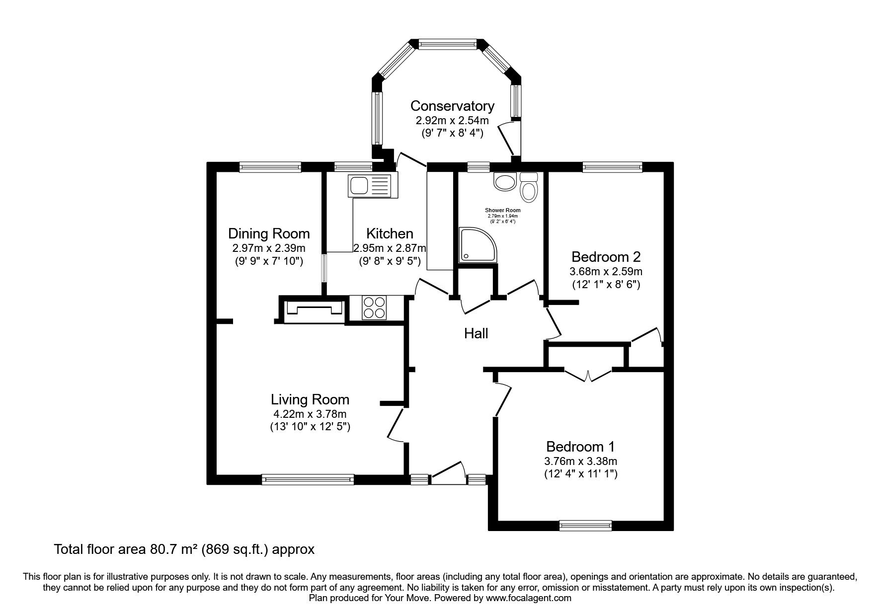 Floorplan of 2 bedroom Detached Bungalow for sale, Gilloch Crescent, Dumfries, Dumfries and Galloway, DG1