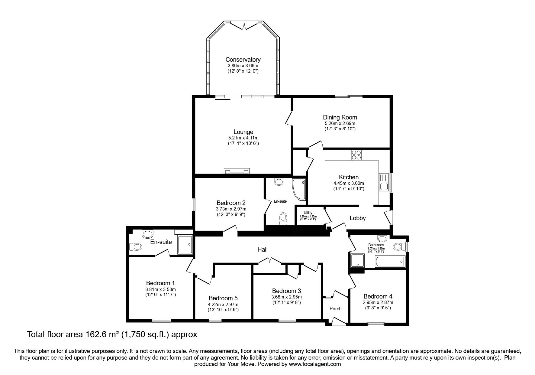 Floorplan of 5 bedroom Semi Detached Bungalow for sale, Crocketford, Dumfries, Dumfries and Galloway, DG2