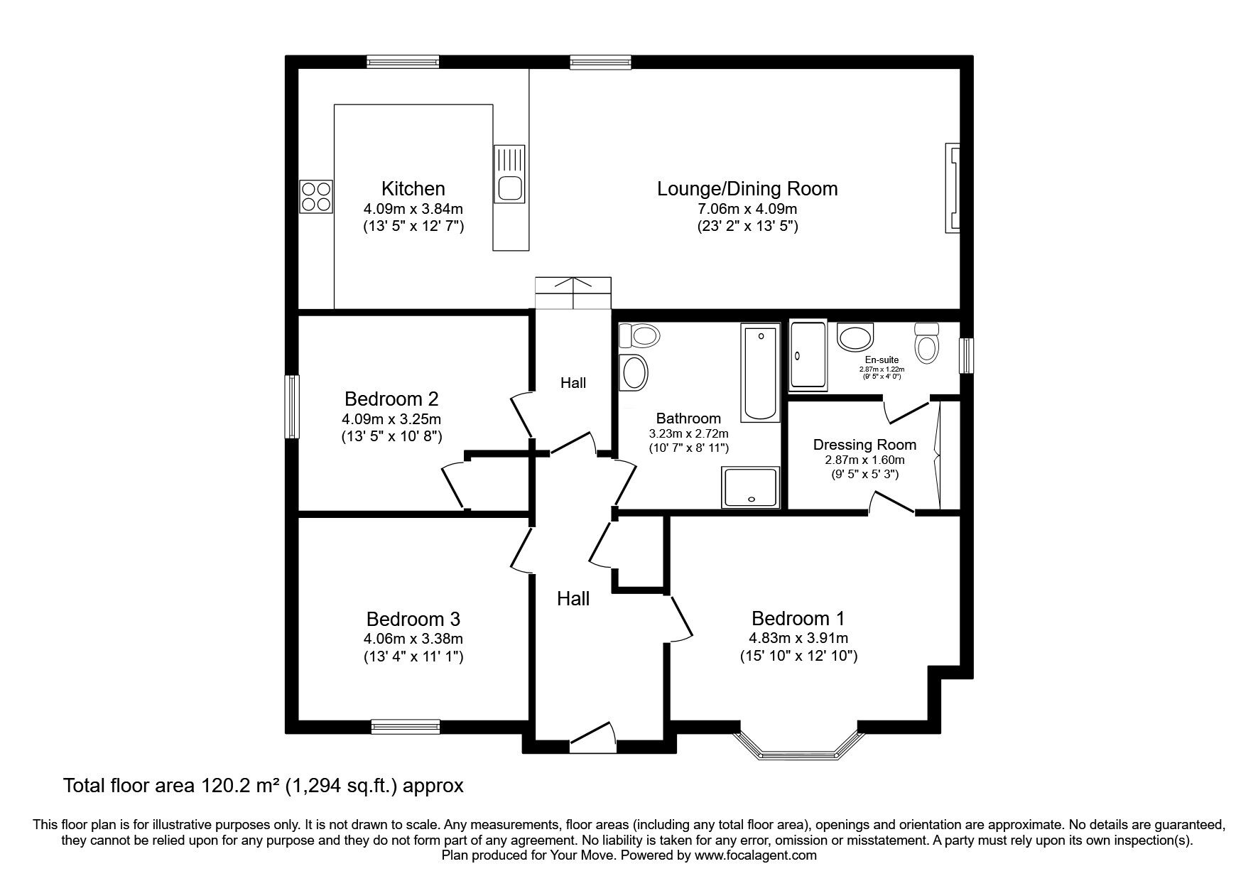 Floorplan of 3 bedroom Detached Bungalow for sale, Georgetown Road, Dumfries, Dumfries and Galloway, DG1