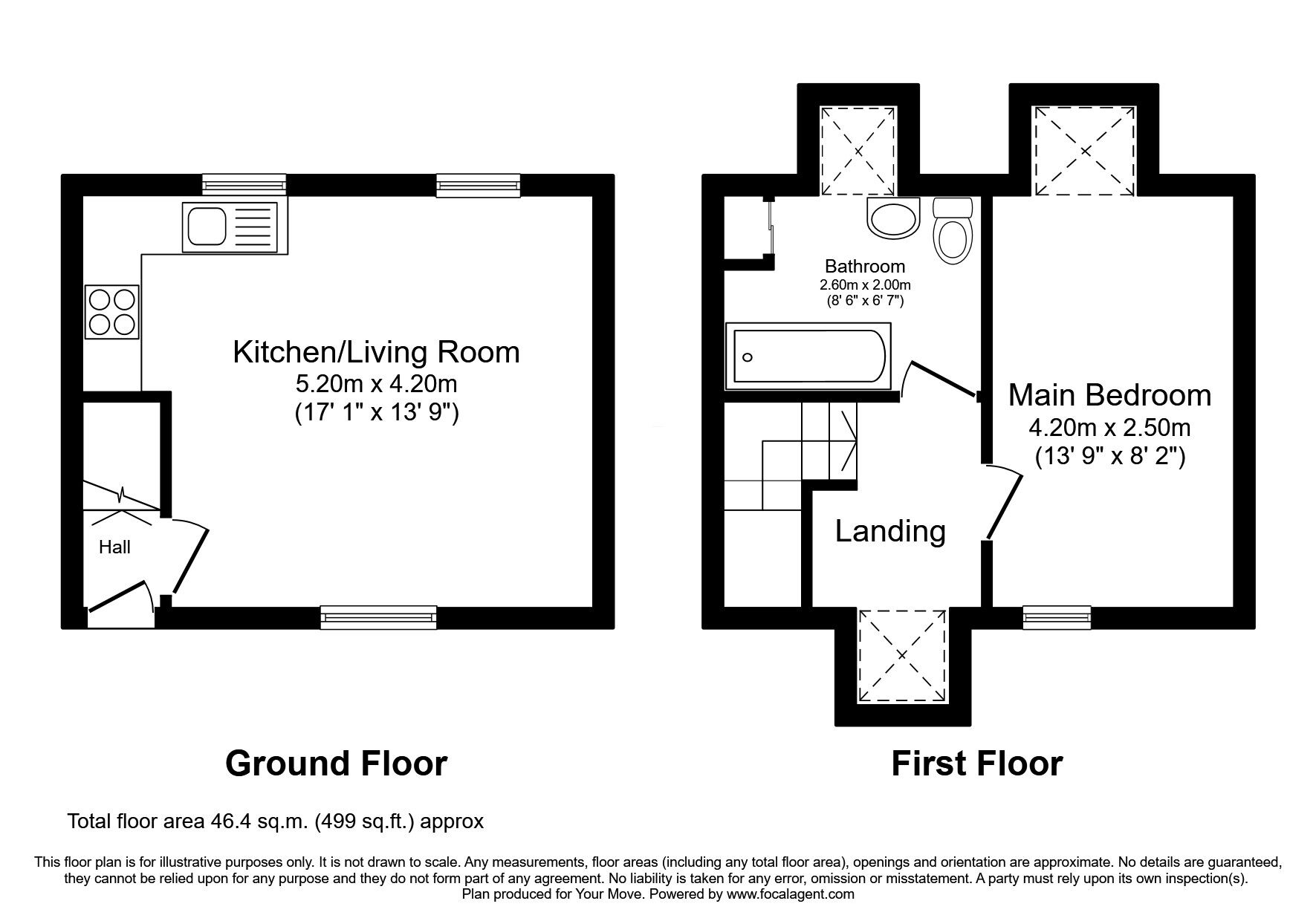 Floorplan of 1 bedroom End Terrace House for sale, East Cluden Village, Dumfries, Dumfries and Galloway, DG2