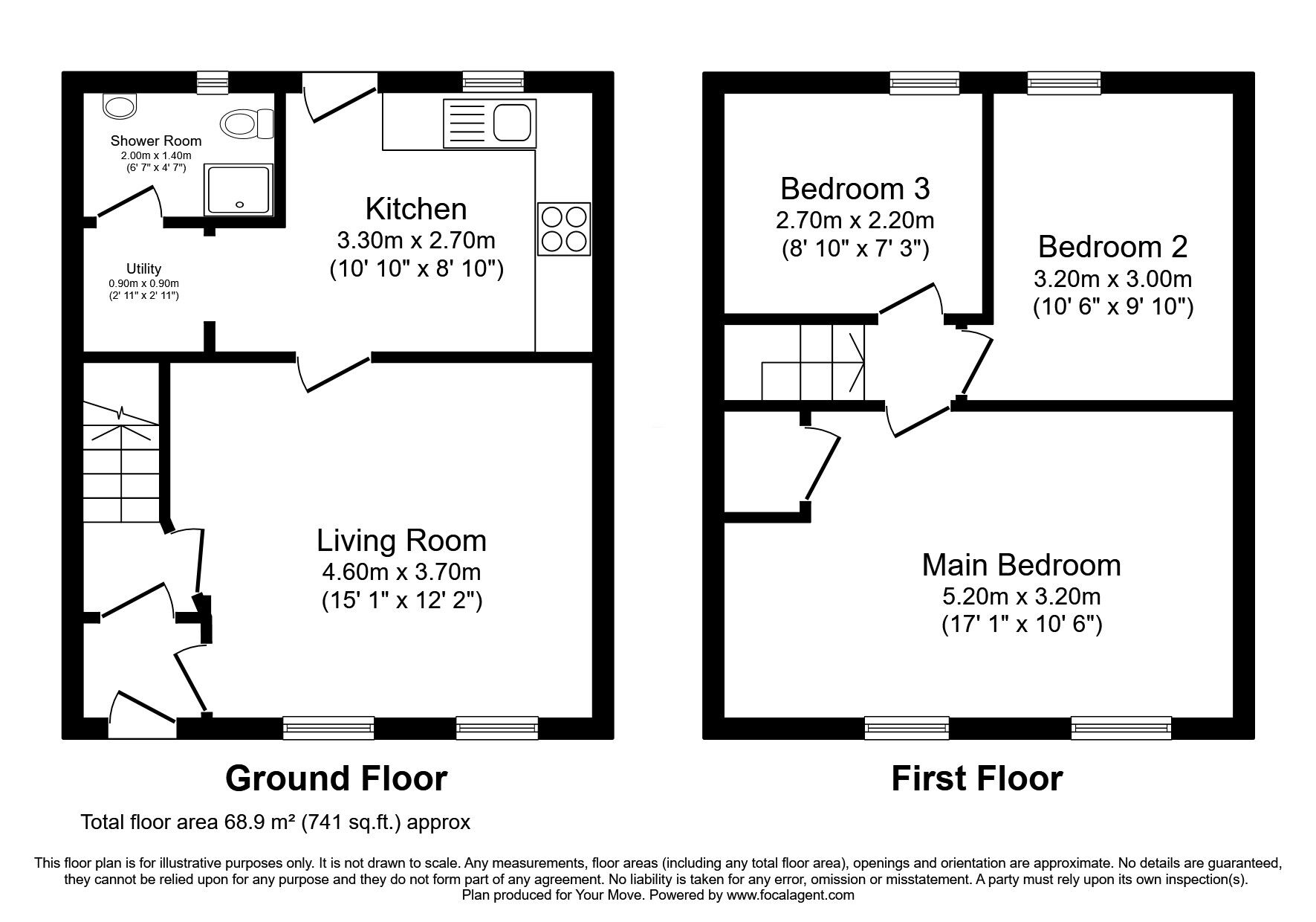 Floorplan of 3 bedroom Mid Terrace House for sale, Empire Way, Gretna, Dumfries and Galloway, DG16