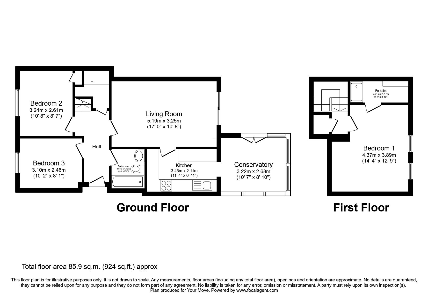 Floorplan of 3 bedroom Semi Detached House for sale, Barnton Road, Dumfries, DG1