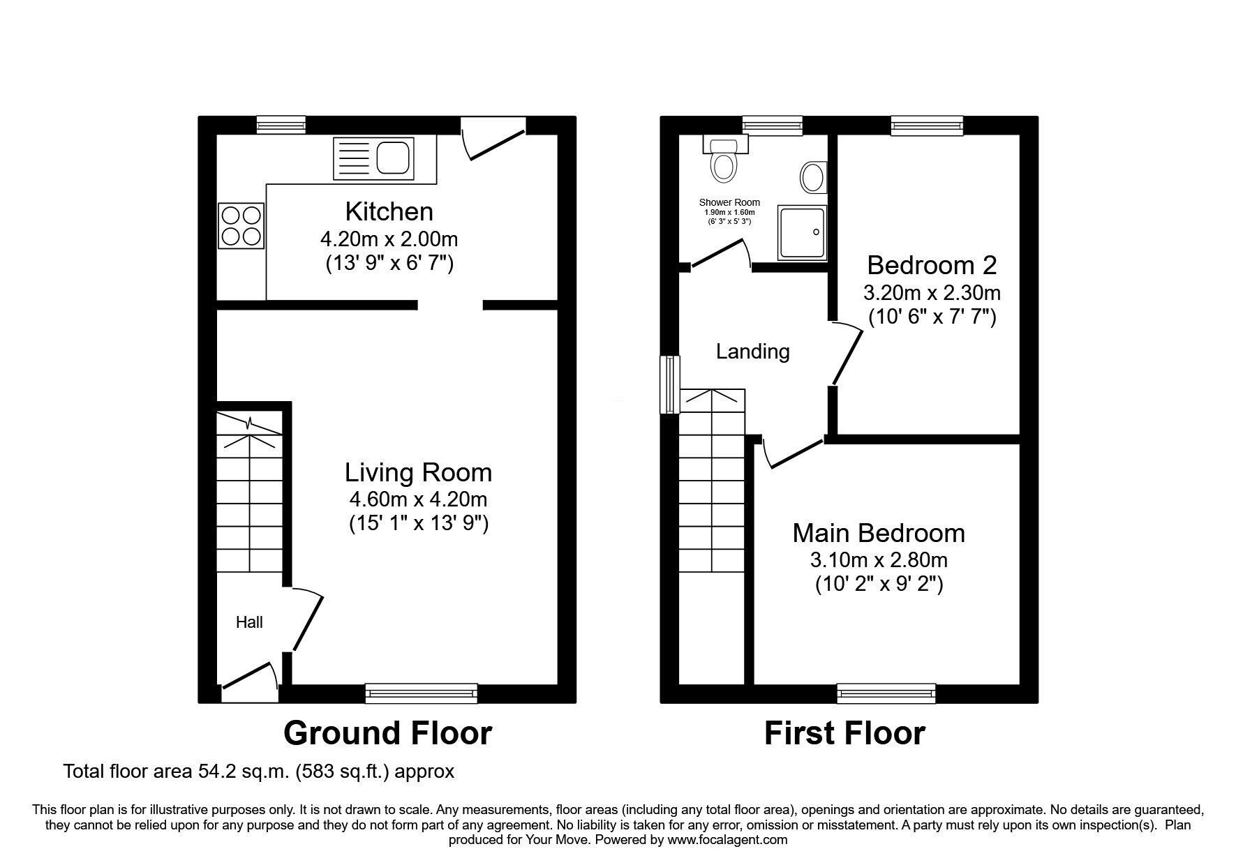 Floorplan of 2 bedroom Semi Detached House for sale, Makbrar Place, Dumfries, Dumfries and Galloway, DG1
