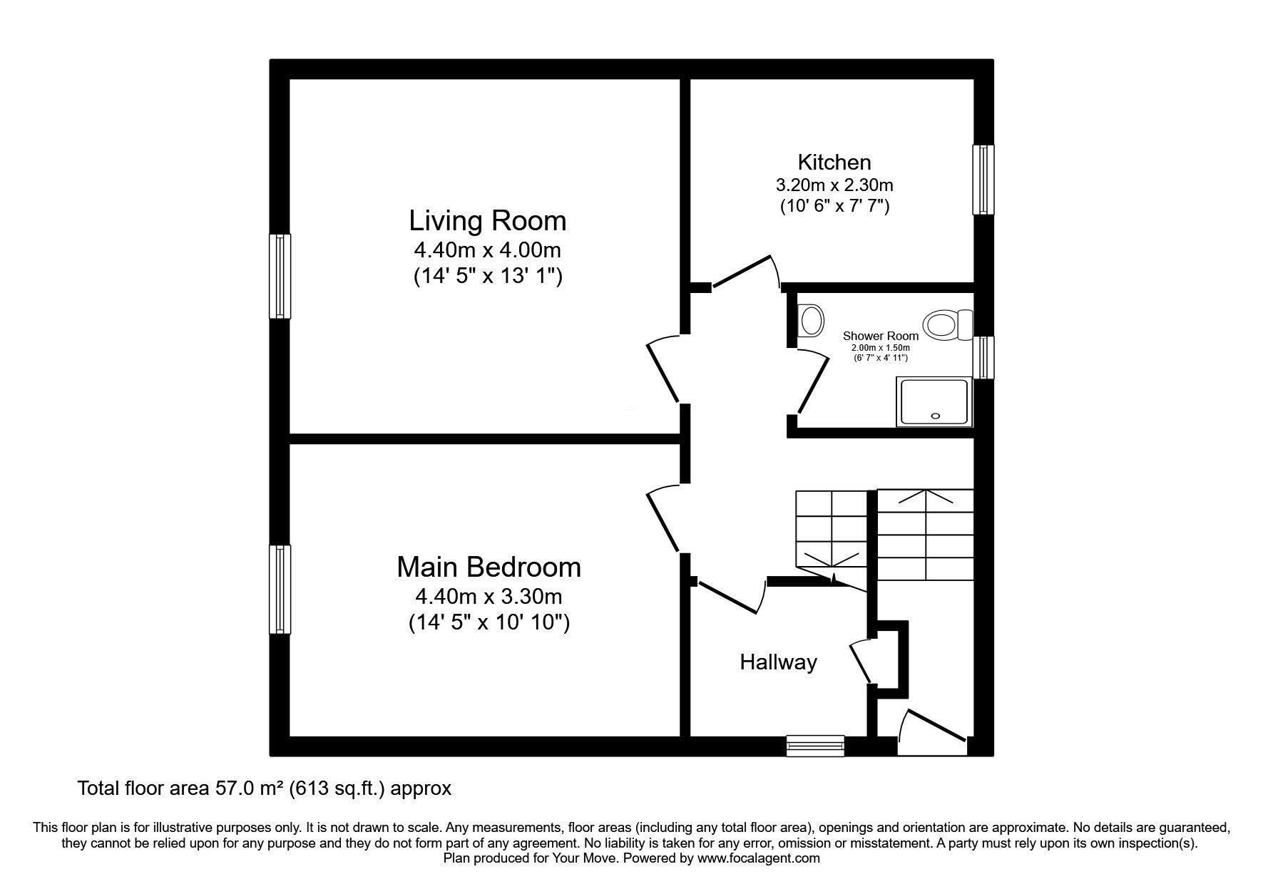 Floorplan of 1 bedroom  Flat for sale, Braemar Avenue, Dumfries, Dumfries and Galloway, DG1