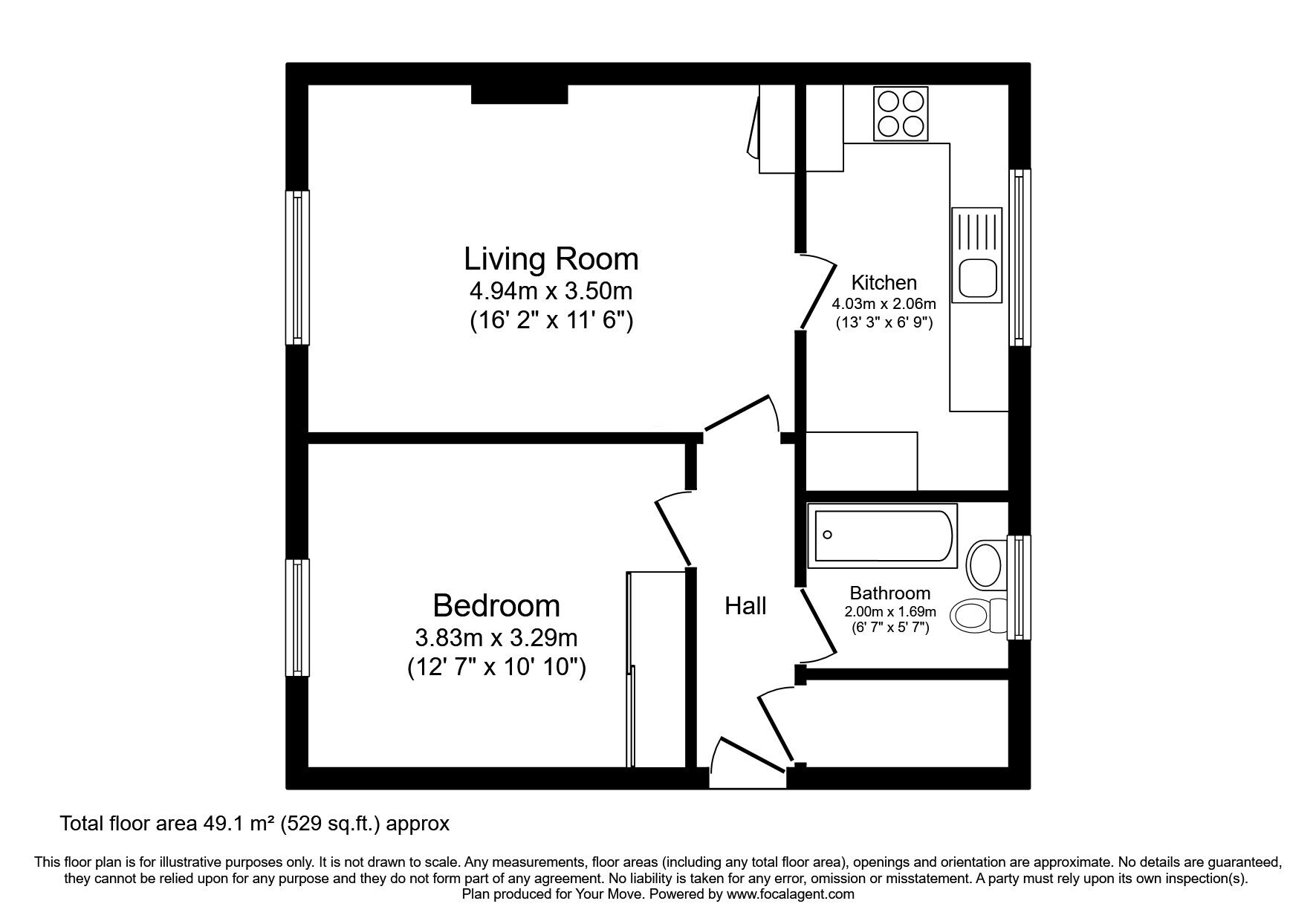 Floorplan of 1 bedroom  Flat for sale, Castle Street, Tayport, Fife, DD6