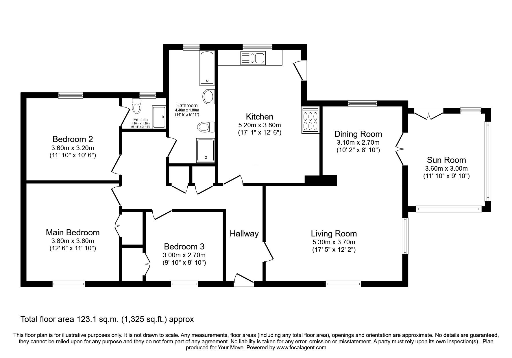 Floorplan of 3 bedroom Detached Bungalow for sale, Haugh Road, Dalbeattie, Dumfries and Galloway, DG5