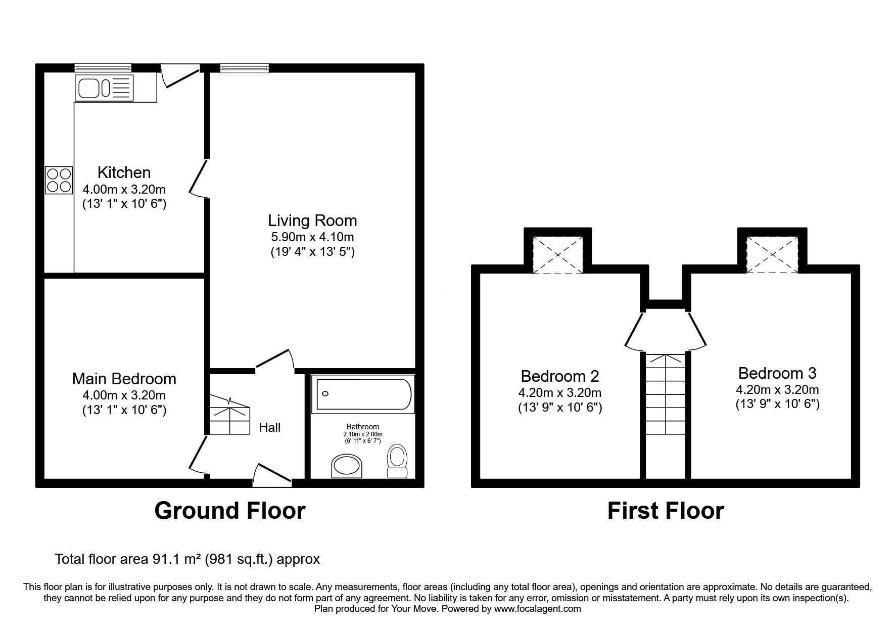 Floorplan of 3 bedroom Mid Terrace House for sale, Cotton Street, Castle Douglas, Dumfries and Galloway, DG7