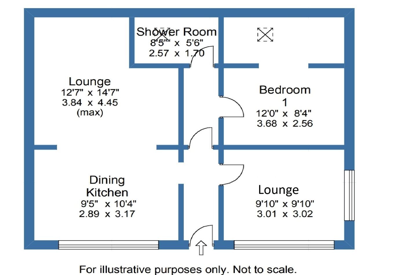 Floorplan of 1 bedroom Semi Detached Bungalow for sale, King Street, Castle Douglas, Dumfries and Galloway, DG7