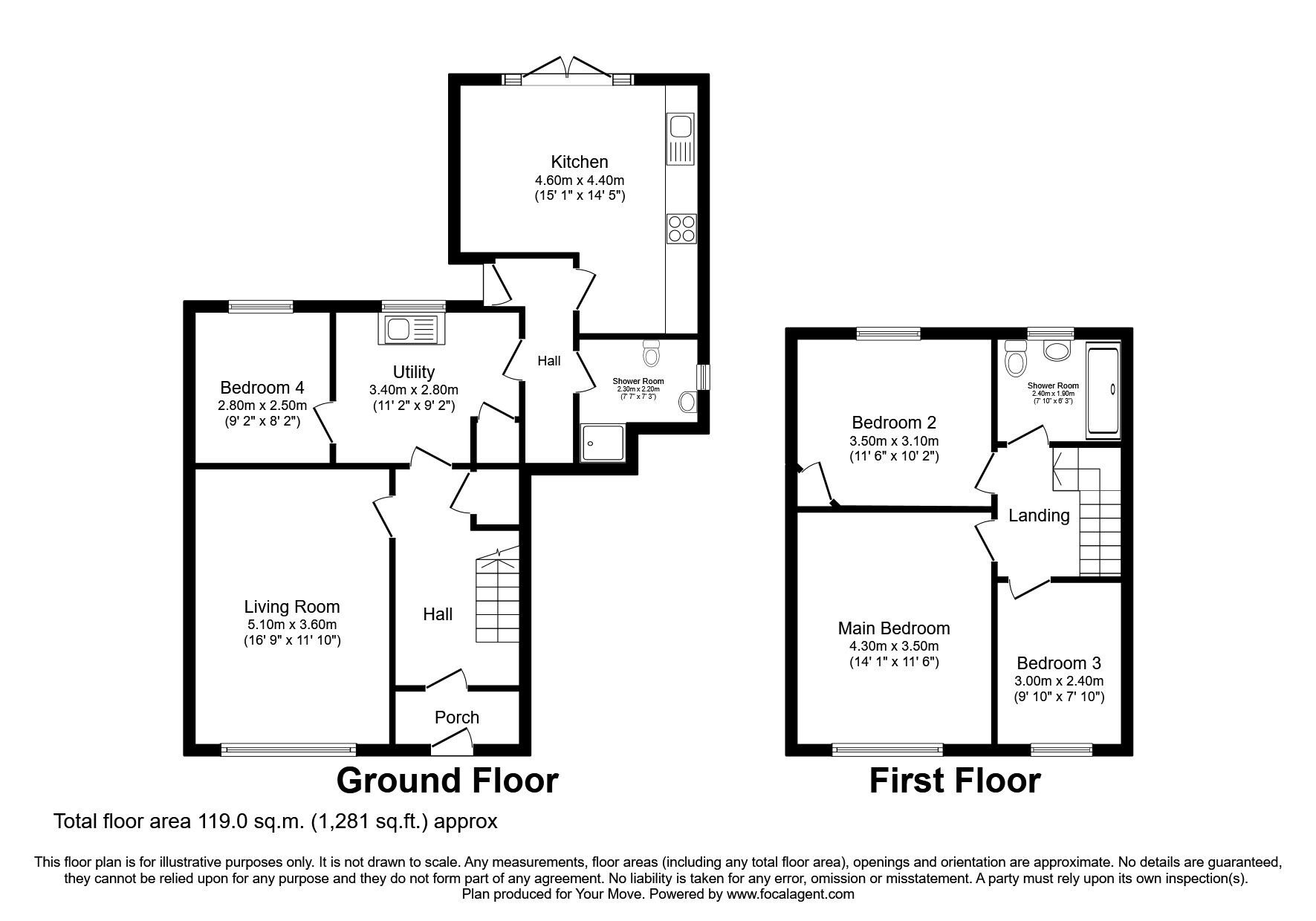 Floorplan of 4 bedroom Semi Detached House for sale, Strathearn Place, Dumfries, Dumfries and Galloway, DG2