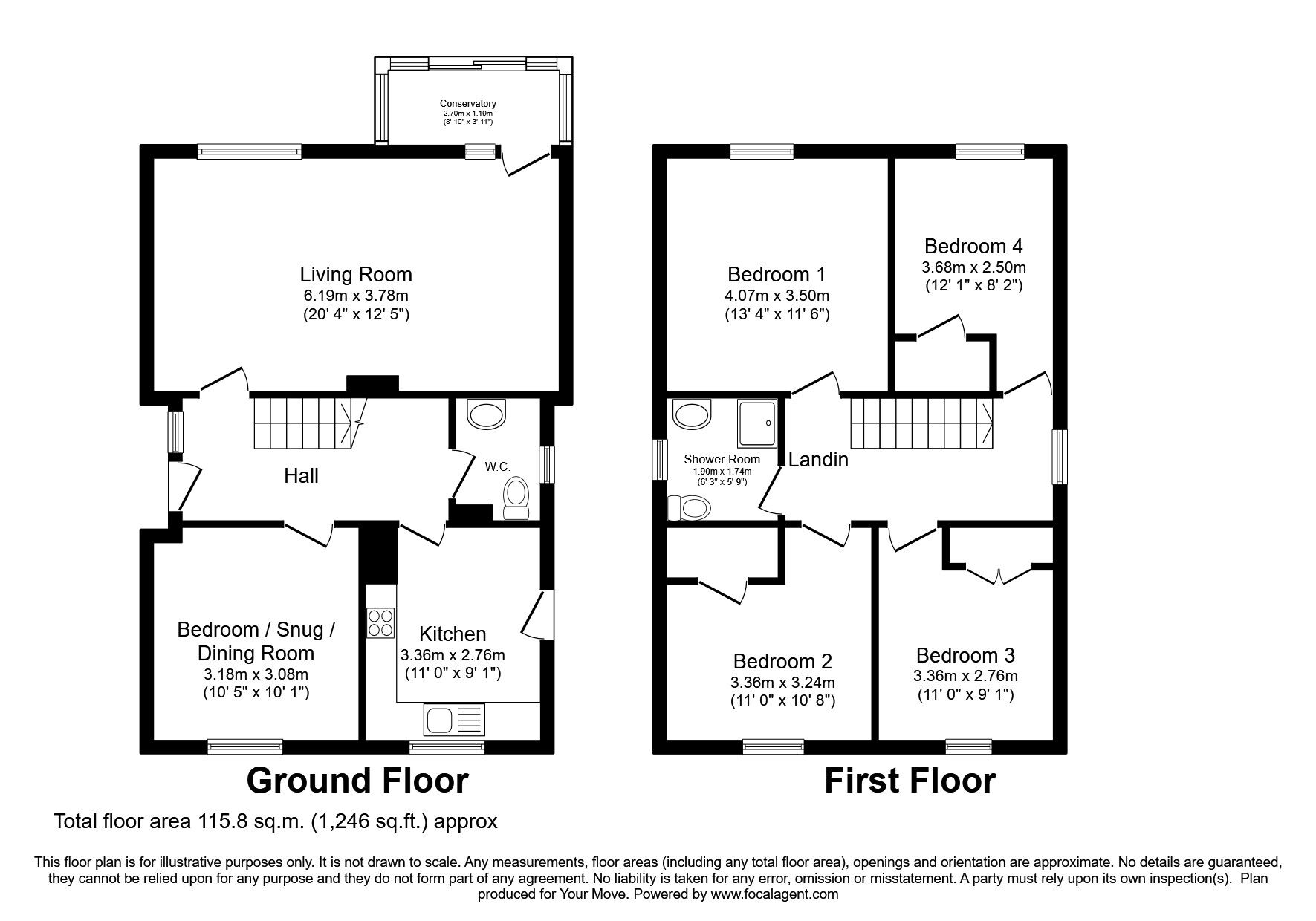 Floorplan of 4 bedroom Detached House for sale, Calside Road, Dumfries, Dumfries and Galloway, DG1