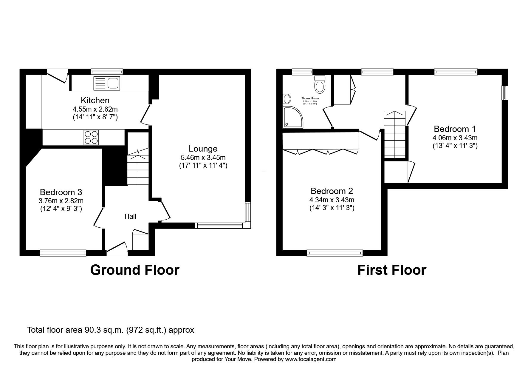 Floorplan of 3 bedroom Semi Detached House for sale, Gillenburn Road, Kelloholm, Dumfries and Galloway, DG4